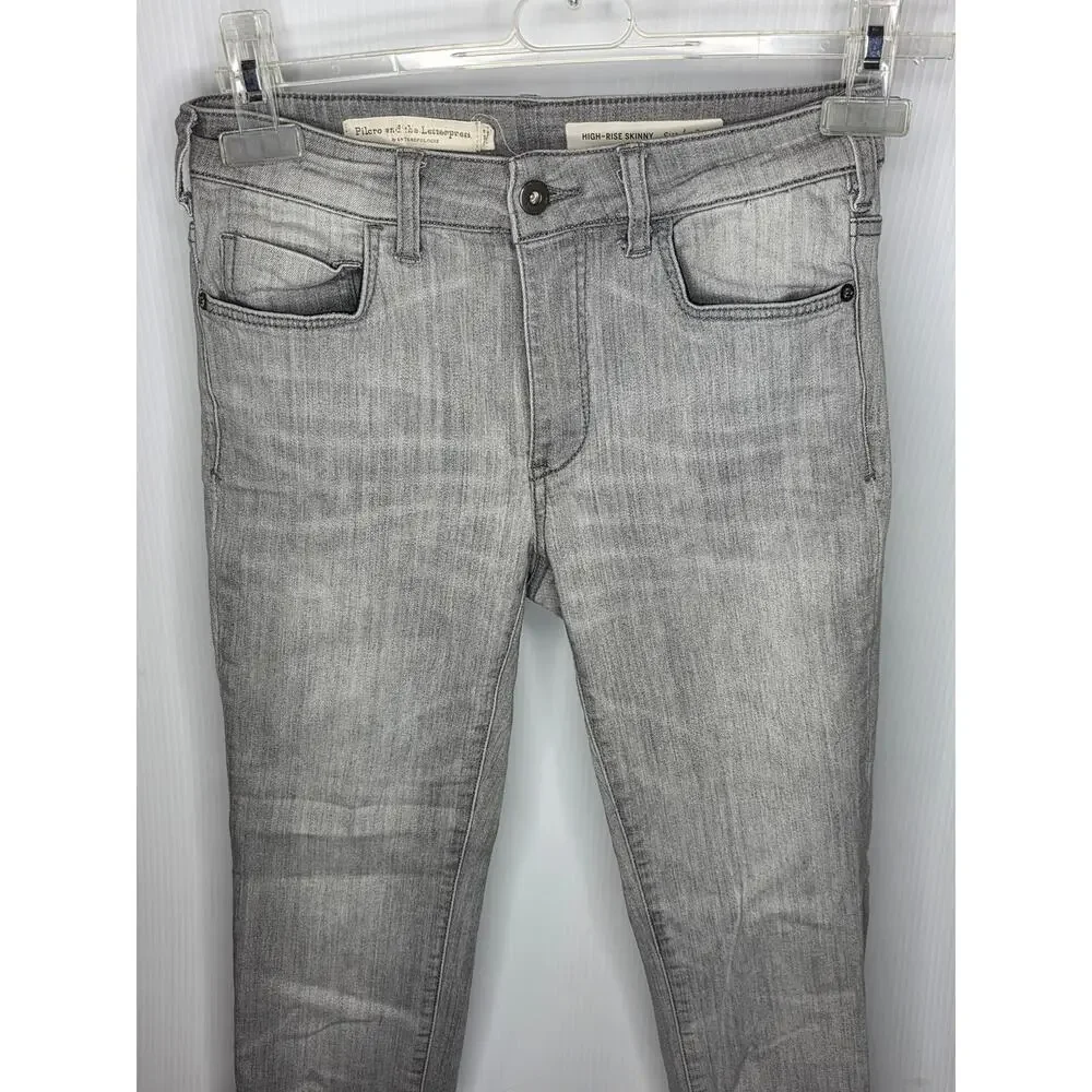 ​Pilcro and the Letterpress 28 High-Rise Skinny Gray Jeans Anthropologie staple